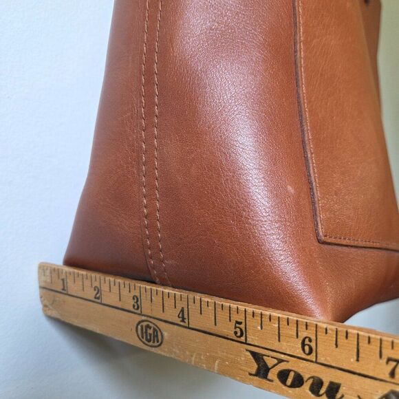 LIKE NEW MADEWELL ABC GOLD STAMPED GENUINE LEATHER SLING TOTE MED-LARGE - Picture 16 of 16